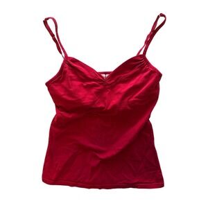 Y2K No Boundaries Red Camisole Neck Shelf Bra Cami Tank Top Juniors Large